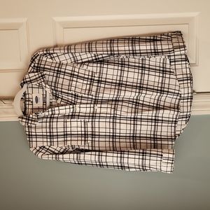 Old Navy Black and White Flannel Henley